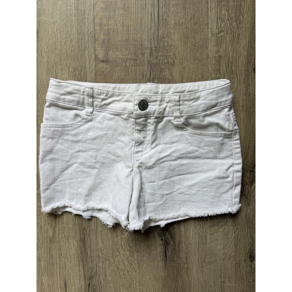 Gymboree Girls White Denim Raw Hem Stretch Shorts Size 6
